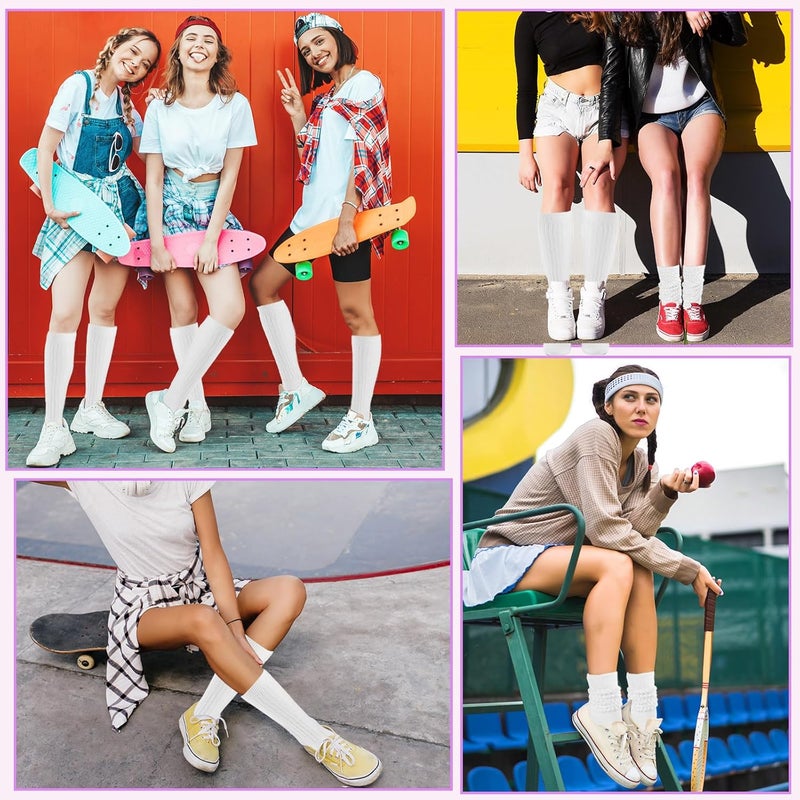 TRIITECH Store 3 Pairs Scrunchy Socks for Women,Slouch Socks Women Knee High Scrunch Socks Size 5-11 - Image 3